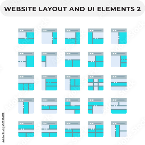 Flat Icons Pack for UI. Pixel perfect vector icon set for web design and website application.