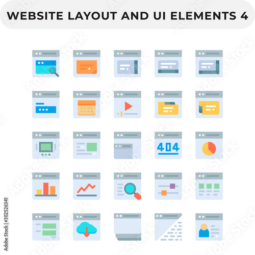 Flat Icons Pack for UI. Pixel perfect vector icon set for web design and website application. © PlaPari