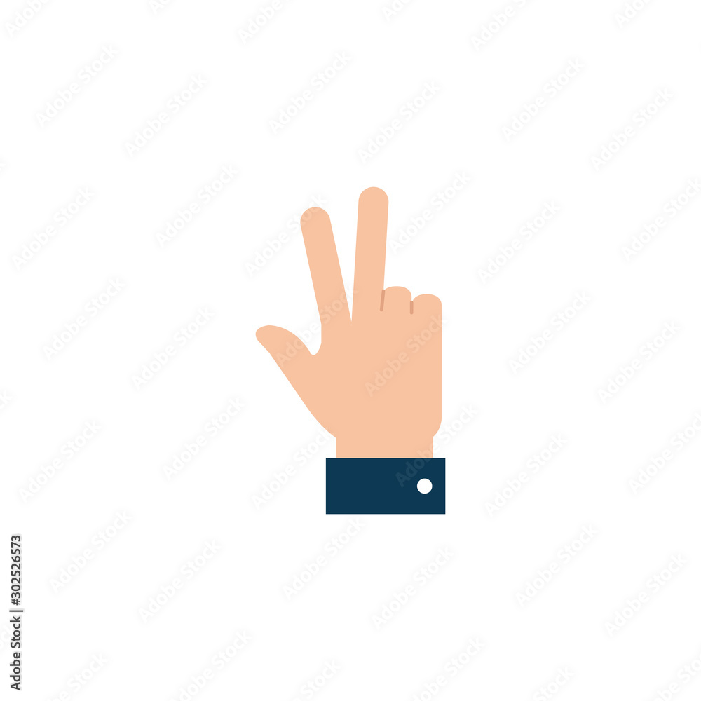 Isolated hand signal icon flat design Isolated hand signal icon flat design