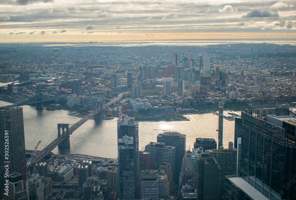 Obraz premium New York City as viewed from top of One World Observatory.