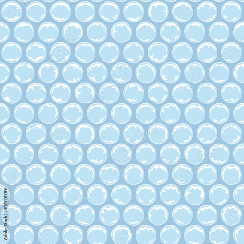 Seamless pattern with plastic bubbles, packaging bubble wrap. Colored vector background.