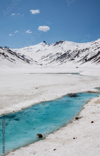 Der Tappenkarsee mit Schnee in Kleinarl Wagrain photo