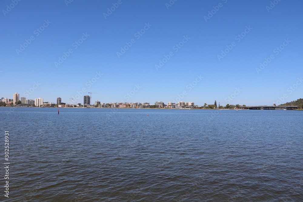 Perth at Swan river in Western Australia