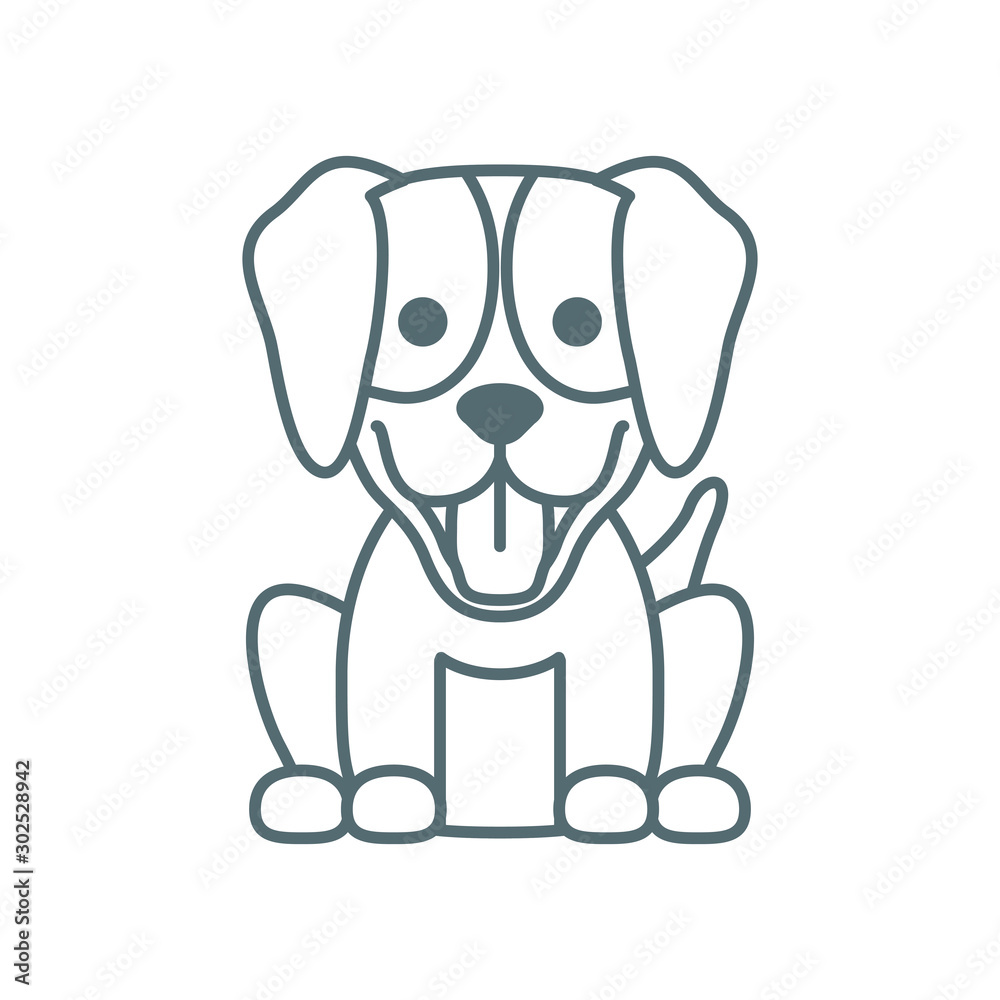 cute little labrador dog line style icon