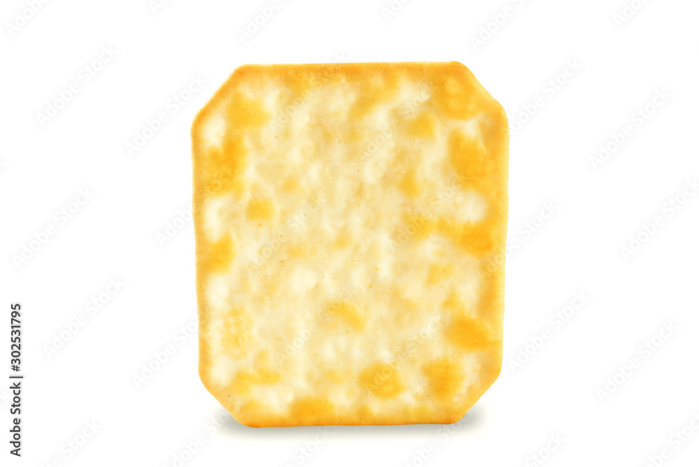 graham cracker with salt on a white isolated background