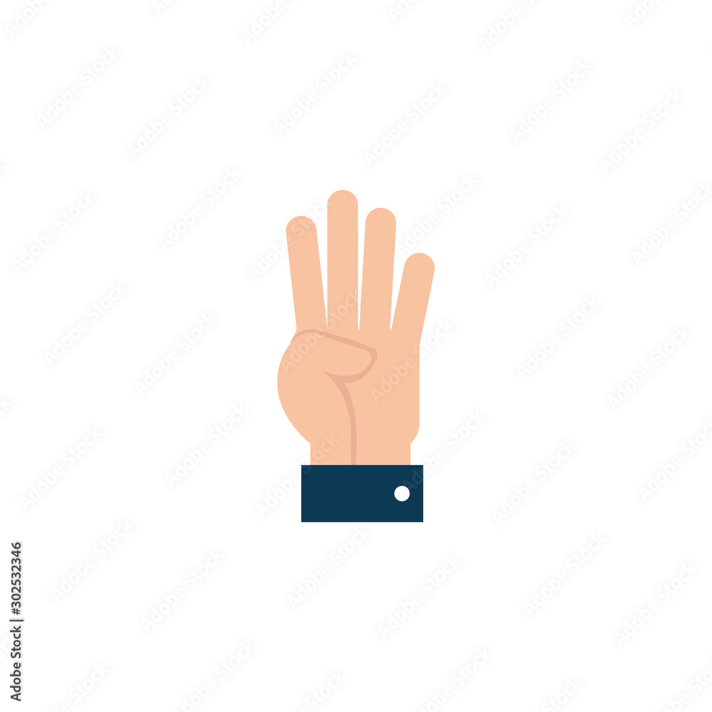 Isolated hand signal icon flat design Isolated hand signal icon flat design