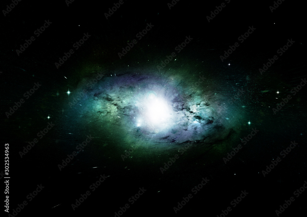 Stars, dust and gas nebula in a far galaxy Stars, dust and gas nebula in a far galaxy