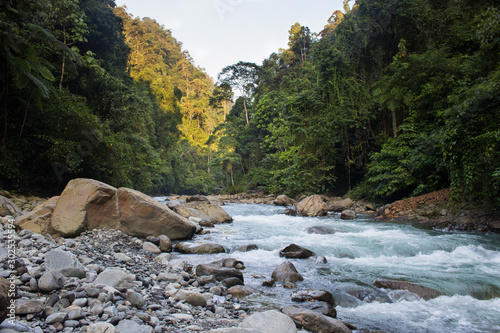 Bohorok River in Jungle on Sumatra, Indonesia photo