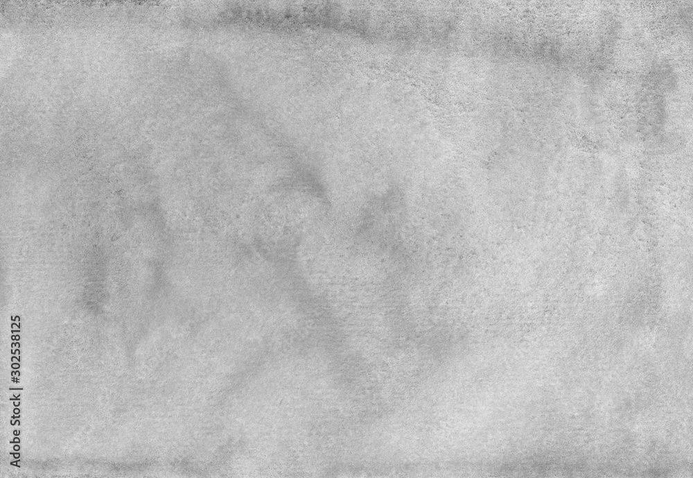 Naklejka premium Watercolor light gray background texture. White and grey backdrop. Stains on paper.