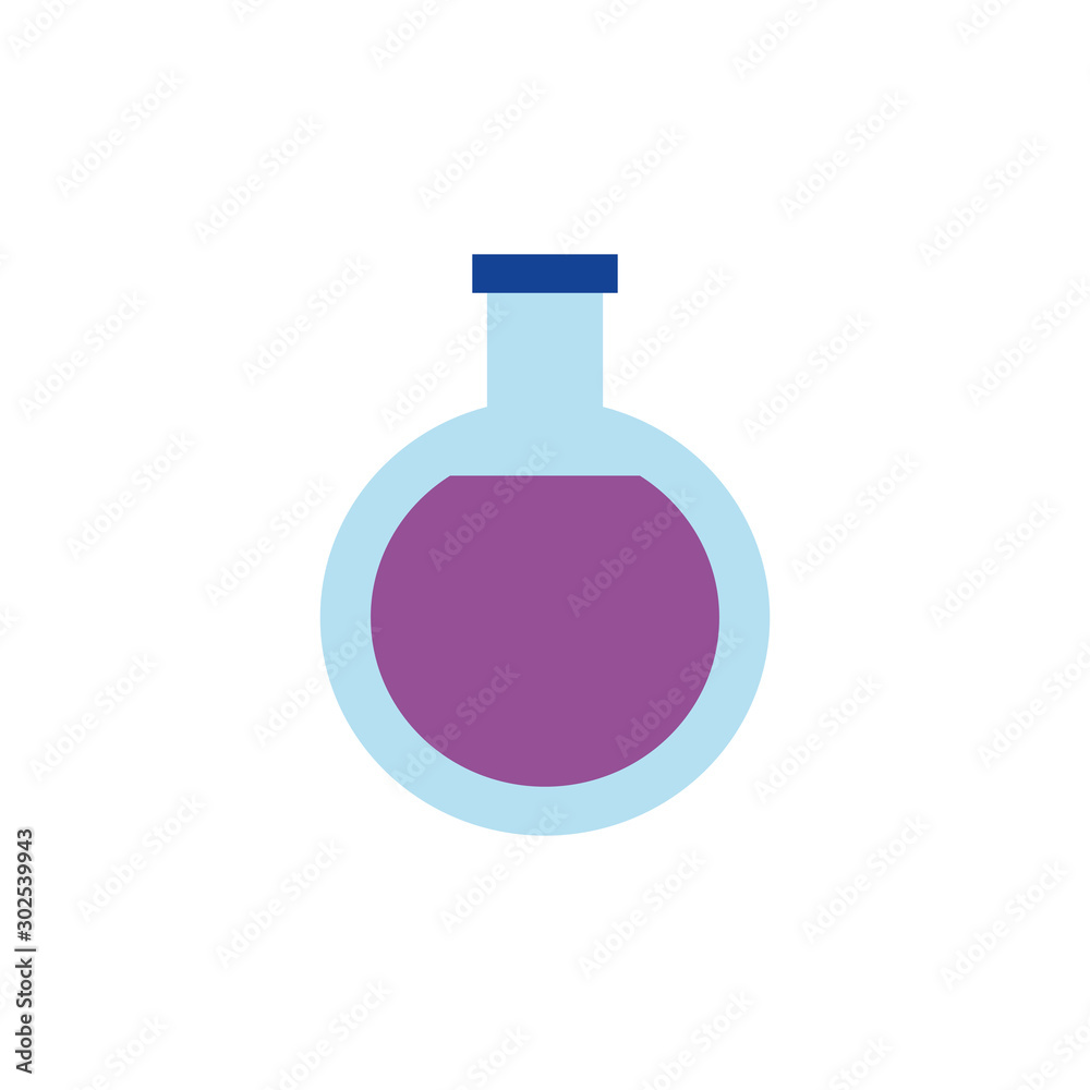 Isolated laboratory flask flat design