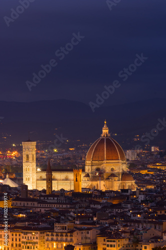 Night view Firenze, Italy. Santa Maria del Fiore Duomo