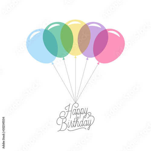 Happy Birthday card. Birthday banner on white