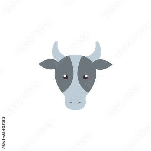 Isolated cow icon flat design