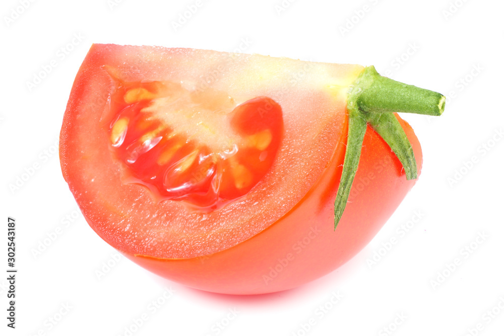 slice of tomato isolated on white background slice of tomato isolated on white background