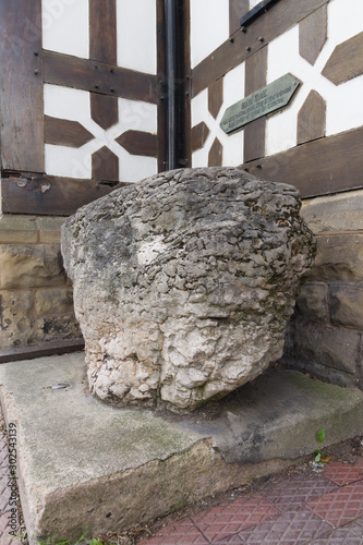 The medieval King Arthur's stone in Ruthin Wales  photo