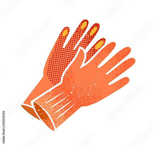 Gardening gloves vector illustration