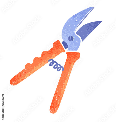 Gardening secateurs vector illustration