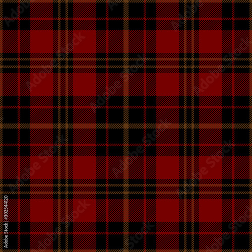 Red, black and brown tartan plaid. Stylish textile pattern.