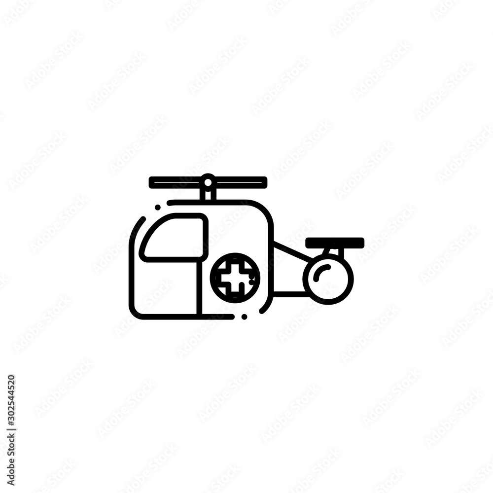 Isolated ambulance helicopter icon line design Isolated ambulance helicopter icon line design
