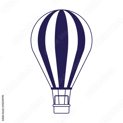 hot air balloon icon, flat design