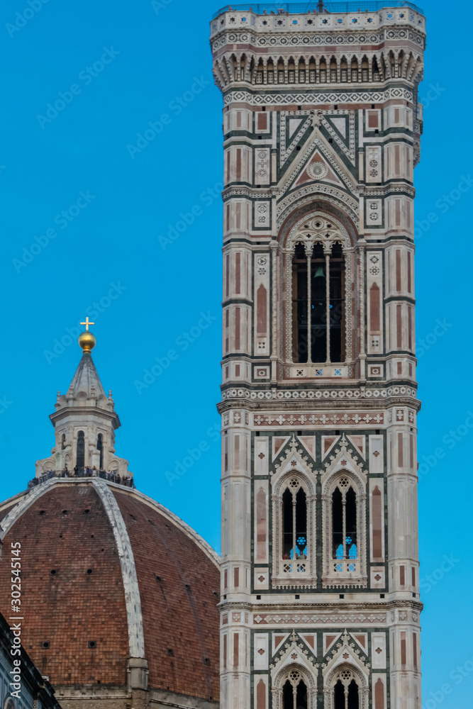 The tower of Cathedral of Santa Maria del Fiore in Florence, Tuscany, Italy
