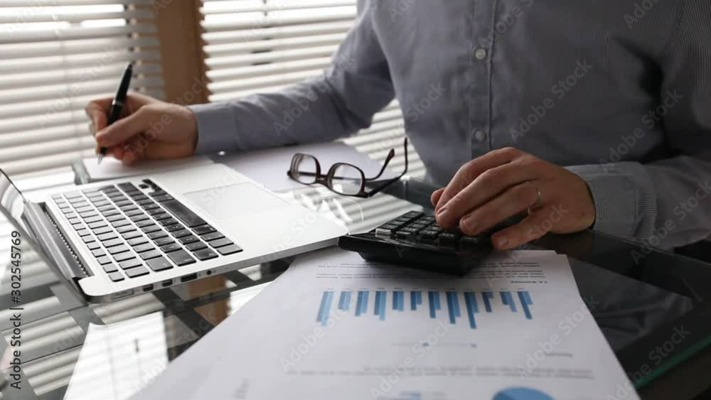 finance and investment, accounting, calculating taxes, corporate financial report of company
