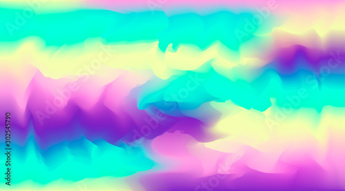 Bright vector watercolor neon colors blurred background. Beautiful colorful abstract smooth aurora borealis wallpaper for technology web design, travel concept decor, disco banner, © Tatahnka