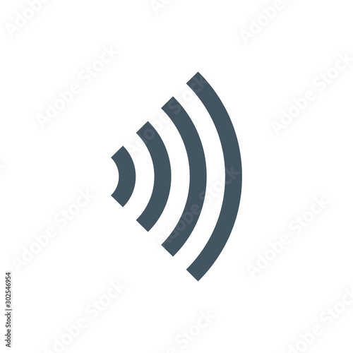 wifi sound signal connection, sound radio wave logo symbol. vector illustration isolated on white