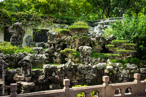 Very green Yu Garden in Shanghai. China