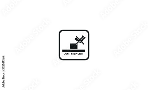 most used Packaging symbols icon on vector cardboard background don't tep on it For box, design, freight shipping transportation.