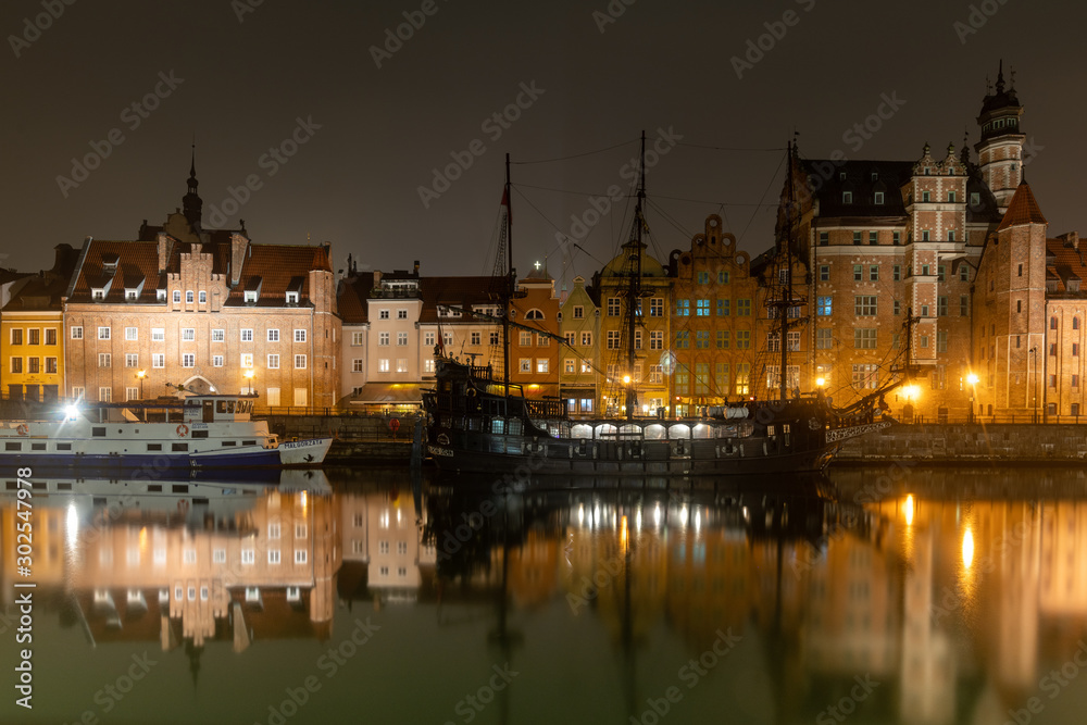 Gdansk, Poland - 13.11.2019: Old town in Gdansk on a cloudy day Gdansk, Poland - 13.11.2019: Old town in Gdansk on a cloudy day