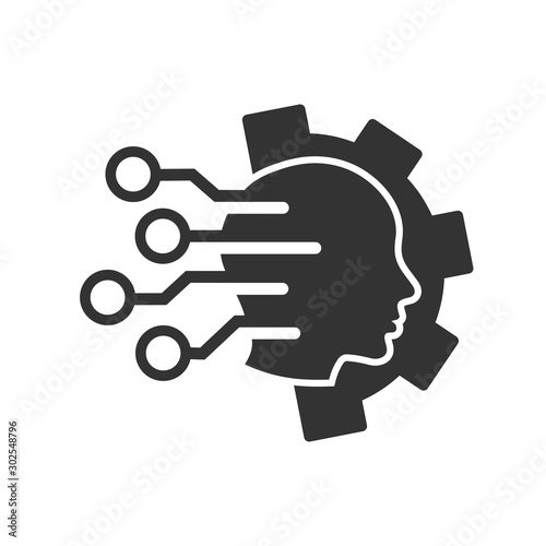 Artificial Intelligence. Smart hardware. Vector icon on a white background.