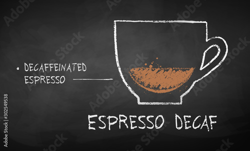 Vector chalk drawn sketch of Espresso Decaf