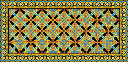 Arabesque pattern murals, Islamic art for multiple purposes