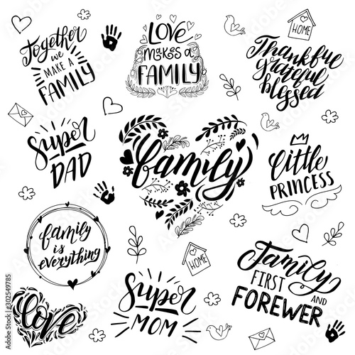 lettering and caligraphy quotes about the family