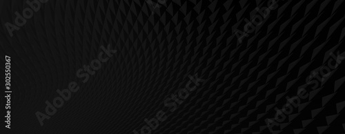 3d ILLUSTRATION, of abstract background, BLACK METAL MESHES texture, wide panoramic for wallpaper