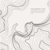 Map line of topography. Vector abstract topographic map concept with space for your copy. Black and white wave. Abstract paper cut. Abstract colorful waves. Wavy banners. Color geometric form