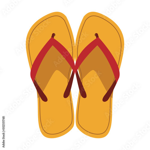 beach sandals icon, flat design