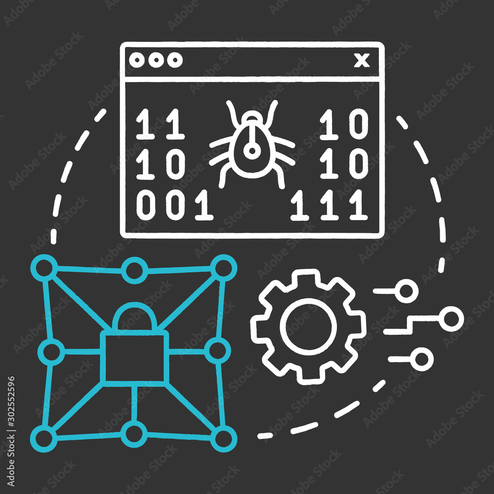 Security testing chalk concept icon. Software development stage idea ...