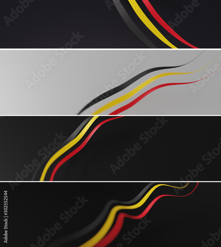 Belgium Flag 3D Backgrounds, Abstract Art (3D Rendering)