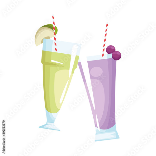 coconut and grape smoothies cups
