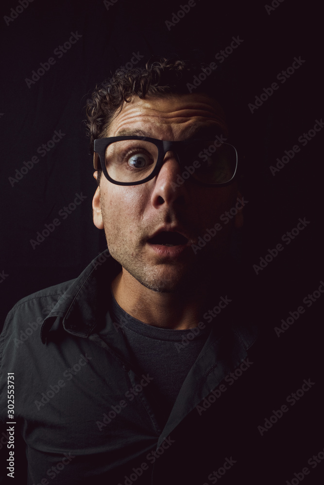 Attractive Male Model Studio Portrait of Terror