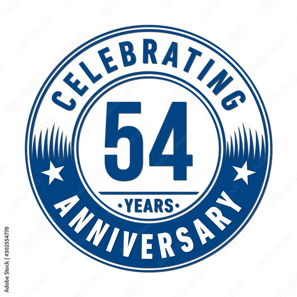 54 years anniversary celebration logo template. Vector and illustration. 54 years anniversary celebration logo template. Vector and illustration.
