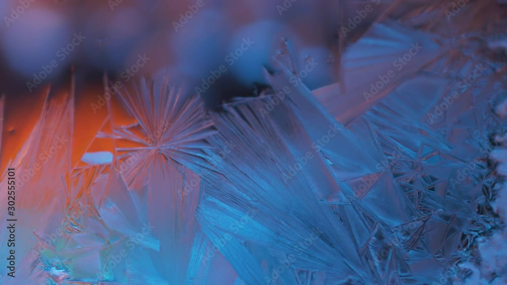 Merry Christmas frost background a timelapse shot of growing ice on a freezing window