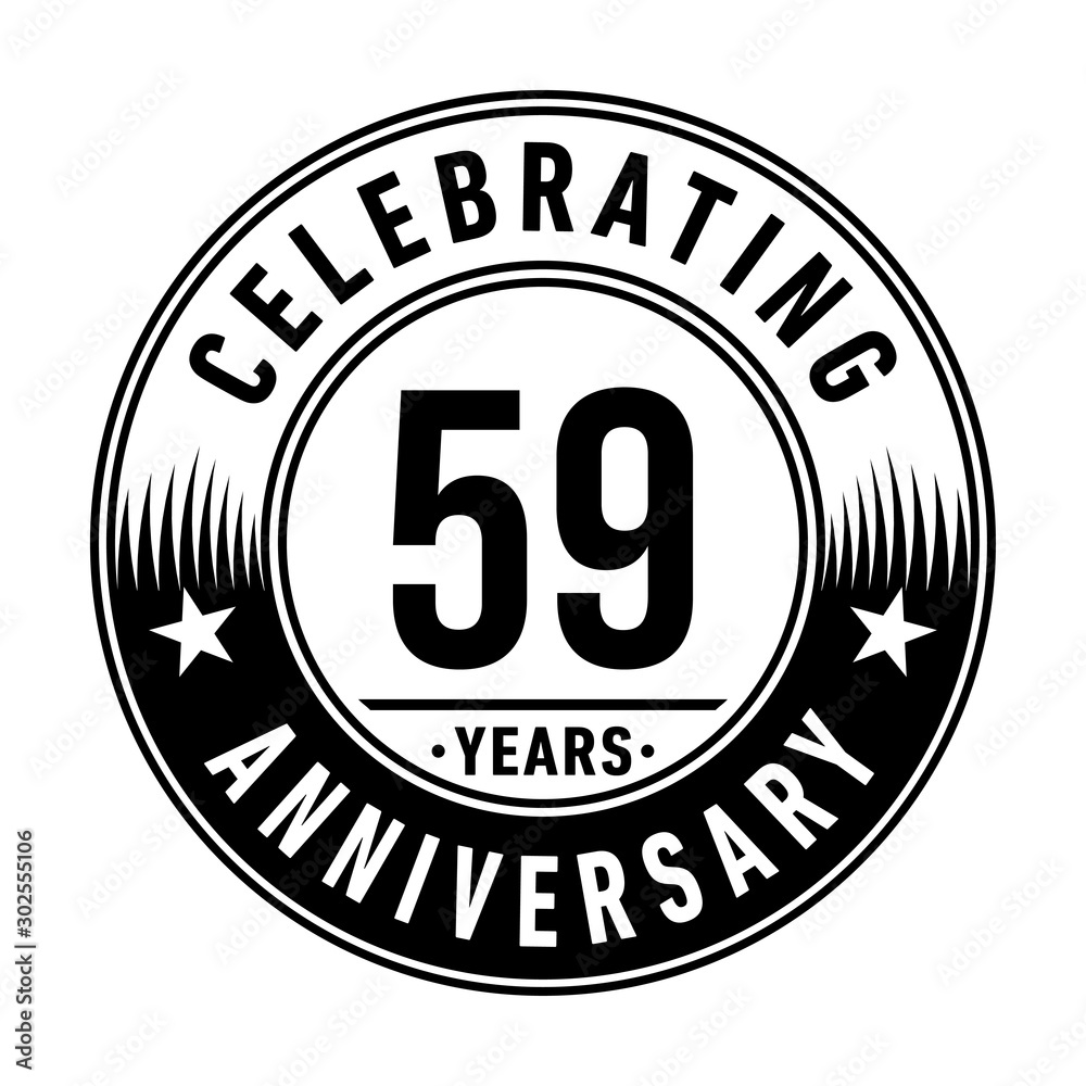 59 years anniversary celebration logo template. Vector and illustration.