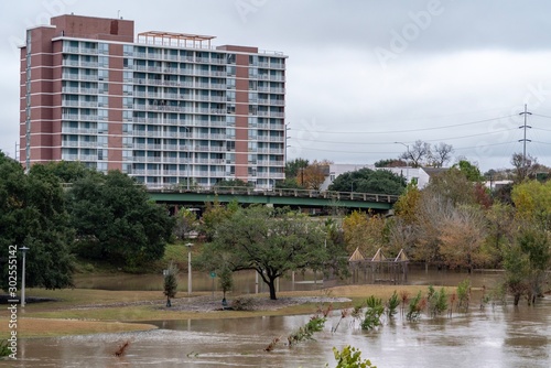 Buffalo Bayou river after Houston flood