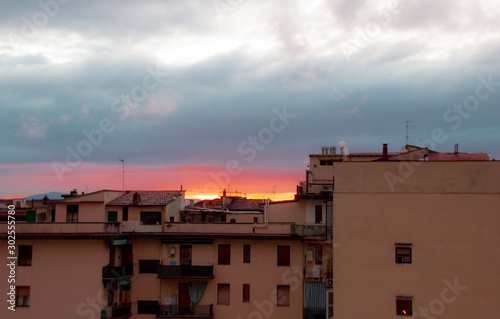 sunset over the city of florence italy