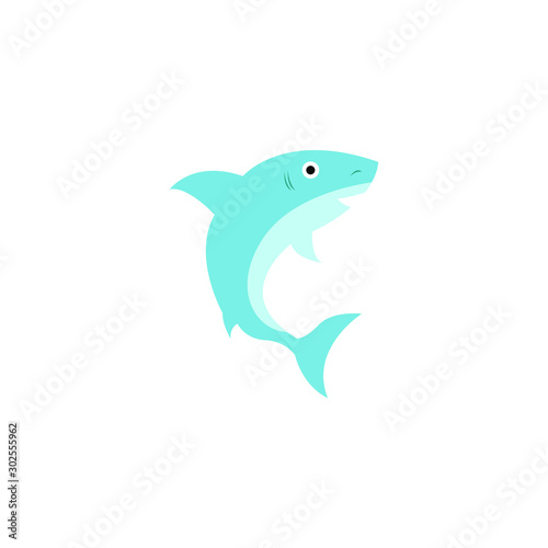 Shark logo template. A cute shark front face, diving School , scuba club, Snorkeling equipment shop