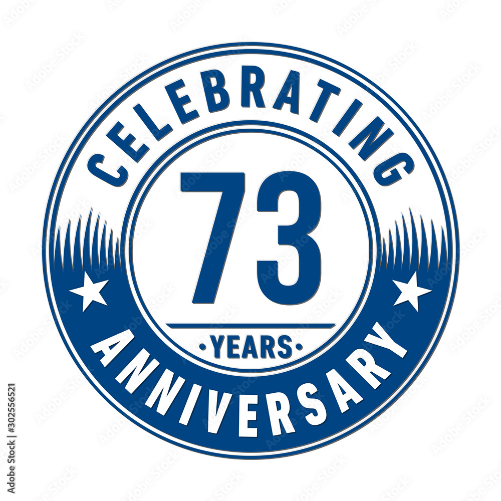 73 years anniversary celebration logo template. Vector and illustration.