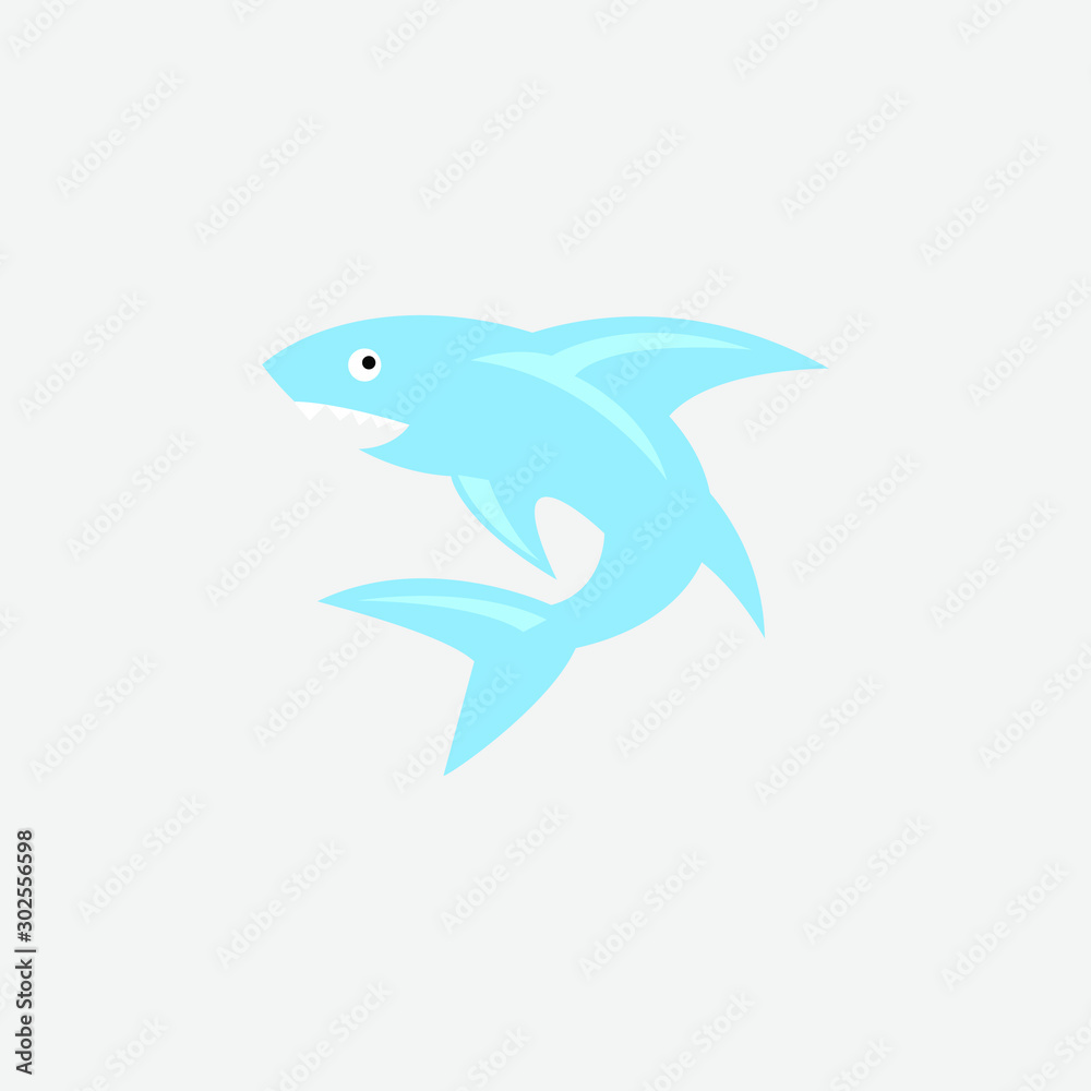 Shark logo template. A cute shark front face, diving School , scuba club, Snorkeling equipment shop Shark logo template. A cute shark front face, diving School , scuba club, Snorkeling equipment shop